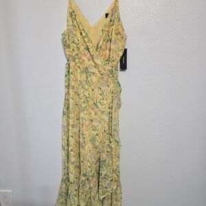 Lulu's Vibrant Yellow Floral Maxi Dress